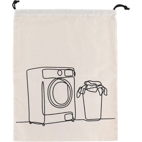 Sac a linge sale de voyage imprime polyester/coton - naturel - Tendance