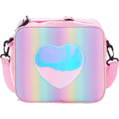 Sac à lunch de bureau avec bandoulière réglable (rose, 25cm9cm22cm),