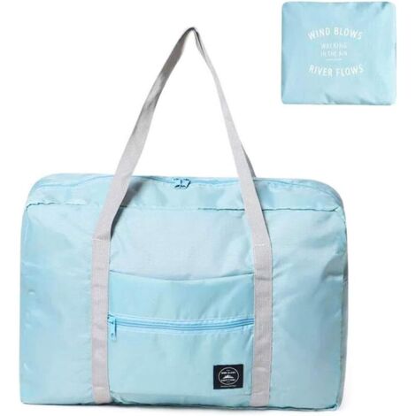 Sac à main à bandoulière pliable léger et imperméable (bleu),
