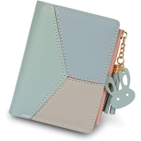 Sac à main avec poche zippée pour pièces de monnaie en cuir PU à glands (bleu),