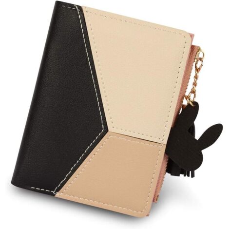 Sac à main avec poche zippée pour pièces de monnaie en cuir PU à glands (noir),