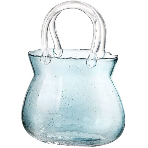 Sac à Main Créatif en Verre Bleu avec Fonction de Vase pour Plantes Aquatiques Décoration Intérieure
