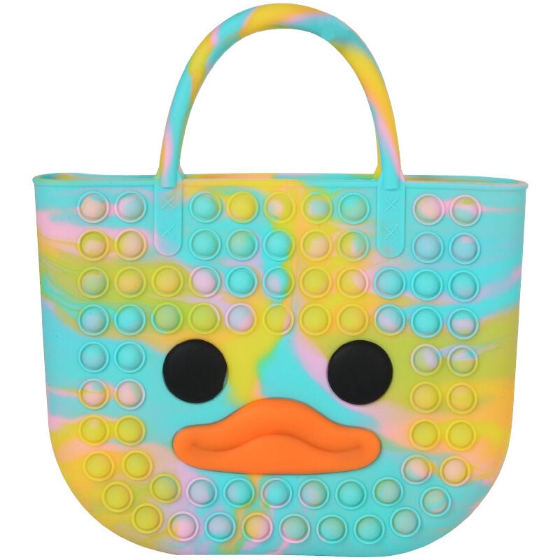 Sac à main en silicone décompression bulle canard puzzle sac de décompression bleu