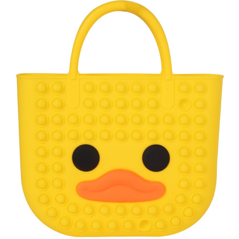 Sac à main en silicone décompression bulle canard puzzle sac de décompression jaune