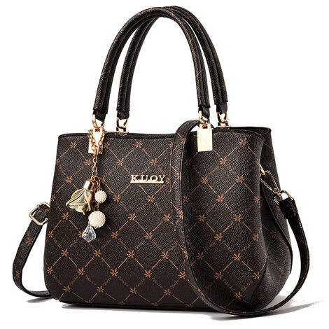 Sac à main grande capacité pour femme, sac à bandoulière, feuille d'érable foncé avec couleur primaire