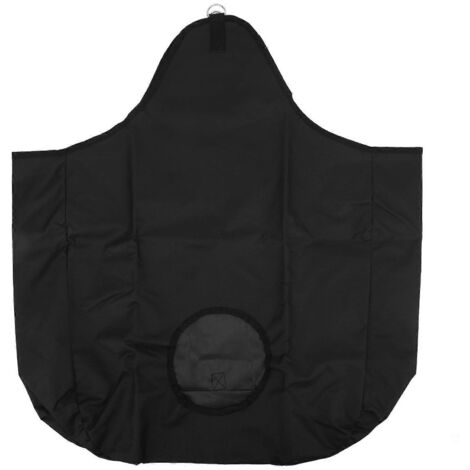 Sac à mangeoire pour chevaux 2024, en tissu Oxford 600D noir, avec crochet détachable rapide et grande ouverture, format fourre-tout portable