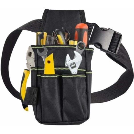 Sac à outils avec ceinture, mini sac de ceinture, organiseur d'outils multi-usages pour artisans, électriciens, mainteneurs techniques, organisateur d'outils robuste