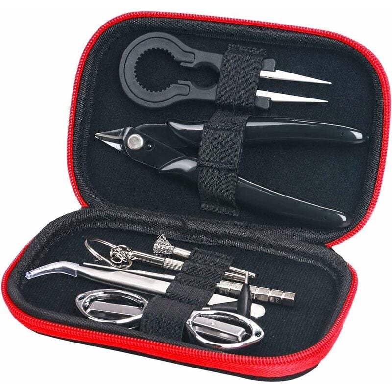 Fei Yu - Sac à outils de bricolage, ensemble d'emballages de gabarits de bobines en acier inoxydable de 9 pièces, mini outils et accessoires complets