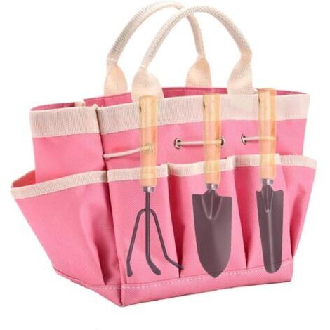 Sac À Outils De Jardin Robuste Sac De Rangement Fourre-Tout De Jardin Poches De Rangement pour Outils De Jardinage Sac Fourre-Tout Portable Multifonction avec Poignées Et Sangles Élastiques