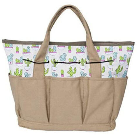 Sac à Outils de Jardin Toile Résistant à l'usure Imperméable Léger Multi-usages Organisateur Sac à Couches Titulaire Market Tote