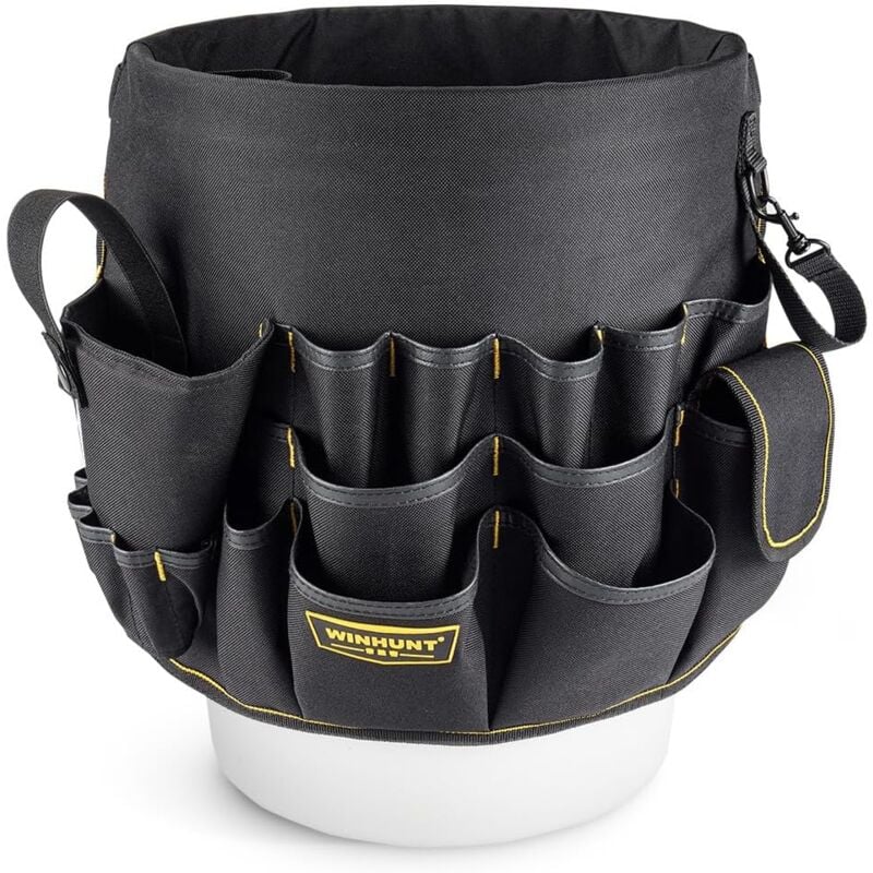 Sac à outils de taille seau, 58 poches, organisateur d'outils idéal pour perceuse électrique, convient aux seaux de 3,5 à 5 gallons, tissu Oxford 600D