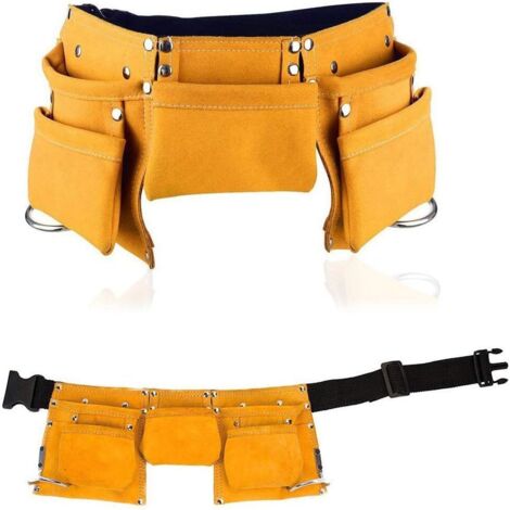 Sac à Outils en Cuir de Jardin pour Hommes, Ceinture Ajustable Outils pour Enfants