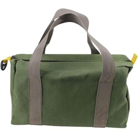 Sac à outils en toile à large ouverture de 30,5 cm, grande capacité, petit sac fourre-tout pour ranger clés, pinces et outils (vert)
