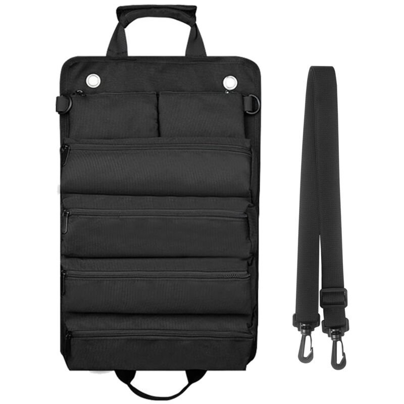 Sac à outils enroulable pour homme/femme, organiseur d'outils à roulettes durable et imperméable, bandoulière multifonctionnelle, sac à roulettes
