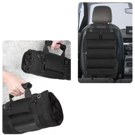 Sac à outils enroulable, sac de rangement d'outils portable et polyvalent, sac à outils enroulable robuste, organisateur d'outils à poches, organisateur d'outils enroulable pour le jardinage et le cam