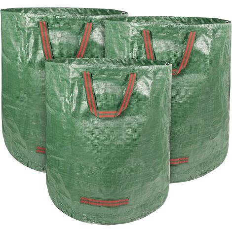 Sac à outils Lot de 3 sacs à déchets réutilisables de 32 gallons pour cour, jardin, pelouse. Sacs de chargement pour feuilles, ordures, débris, conteneur autonome polyvalent avec poignées solides, facile à manœuvrer