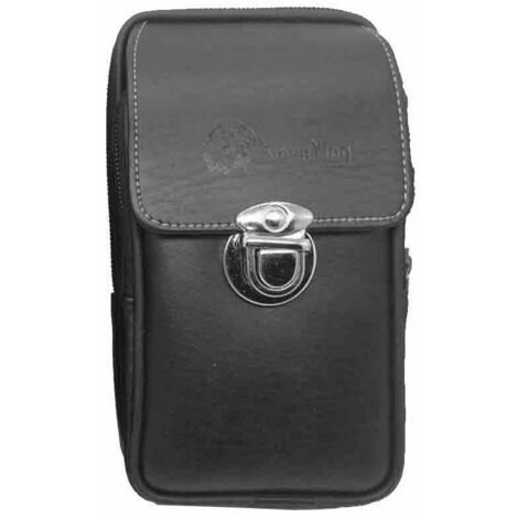Sac à outils Mini Men Faux Leather Zipper Ceinture tactique Pochette Sac de taille Pack de securite Accessoires de plein air Noir, modele: Noir S'arêern