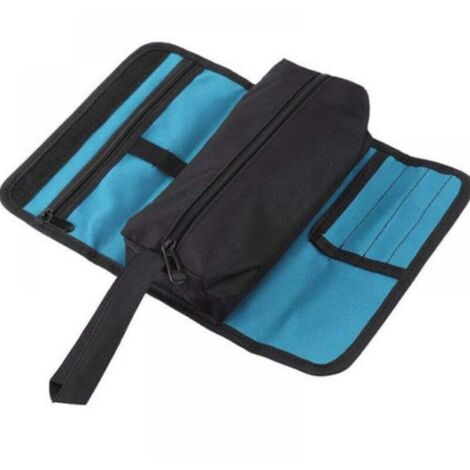 sac à outils, sac à outils enroulable, sac à outils d'électricien à roulettes, sac à outils en toile, sac de rangement avec fermeture éclair et boucle