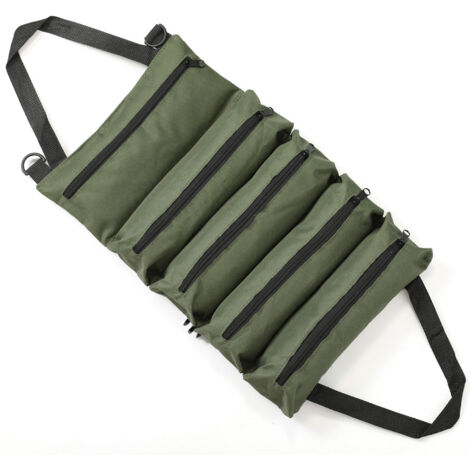 Sac à outils vert, 4728cm, 1 pièce, sac à outils de réparation de véhicules enroulable, sac de rangement portable pour outils de quincaillerie.