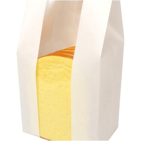 Sac à pain 60pcs pour le pain fait maison avec sac à pain en étain et sac à pain en papier de fenêtre (blanc, 12  9  30cm)