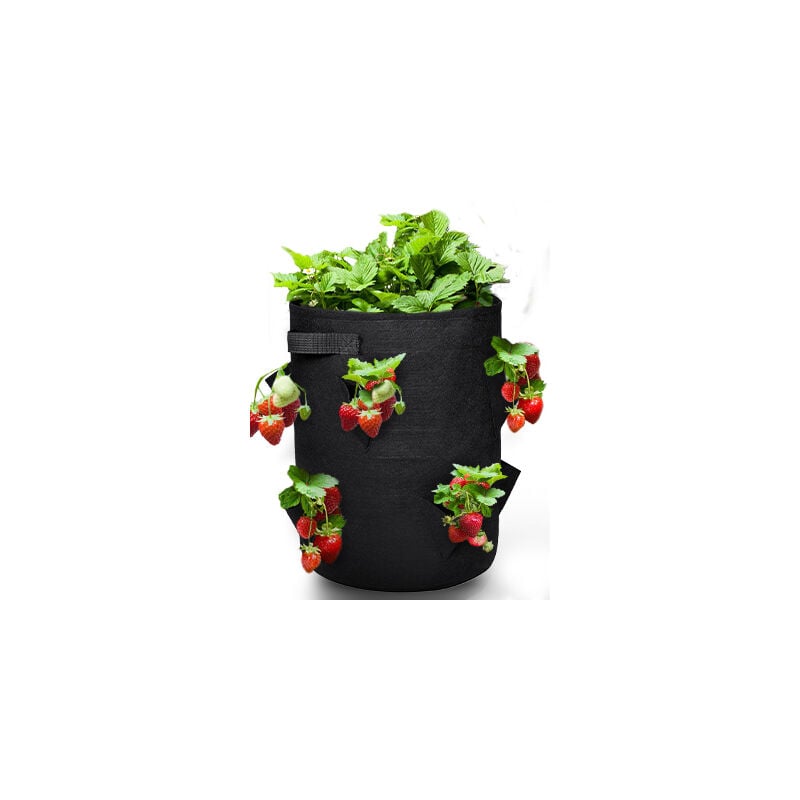 Sac à Planter Sac de culture de fraises suspendu respirant Durable sacs de culture de plantation réutilisables sac de semis de jardin