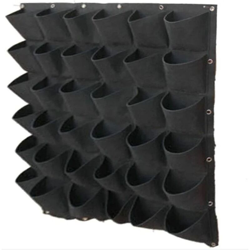 Sac À Plantes Mural 36 Poches - Sac De Plantation Vertical - Jardinière Design À Suspendre - Mur Végétal Extérieur - Jardin Mural Souple en Feutre