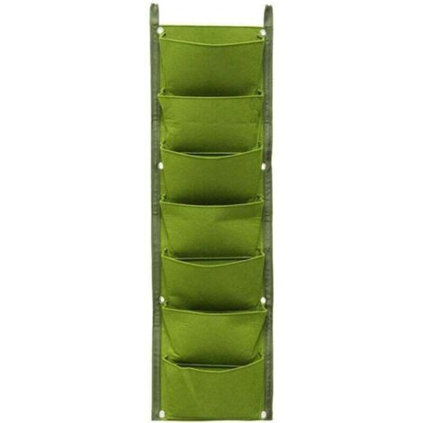 Sac à Plantes Mural, 7 Sacs de Plantation Murale, Sac de Plantation Vertical, Poche Mur Vegetal, Jardin Vertical Exterieur pour Balcon, Extérieur, Jardin, Cour