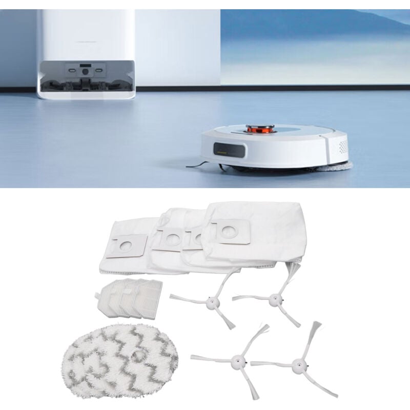 Rapanda - Sac à poussière, filtre, chiffon, brosse latérale, accessoires pour aspirateur Robot Roidmi eva SDJ06RM