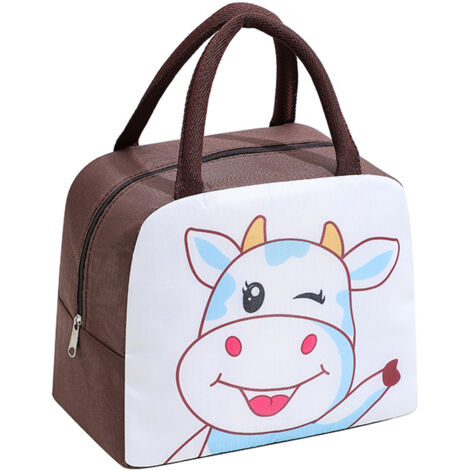 Sac à repas imperméable grande capacité avec motif animaux mignons, isotherme pour hommes et femmes.