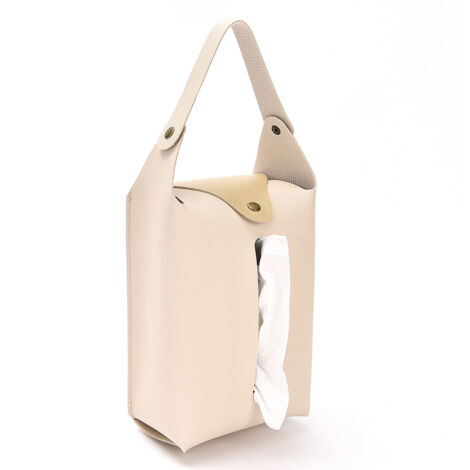 Sac à serviettes en papier portable pour voiture suspendue, en carton cuir