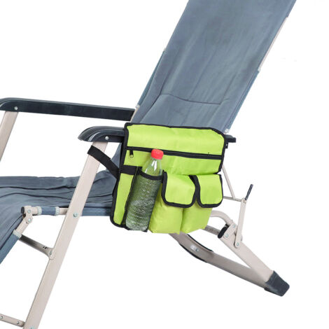 Sac à Suspension pour Fauteuil de Camping 600D Oxford Fluorescent Vert 33x31.8cm Armrest Bag Organizer Multifonction