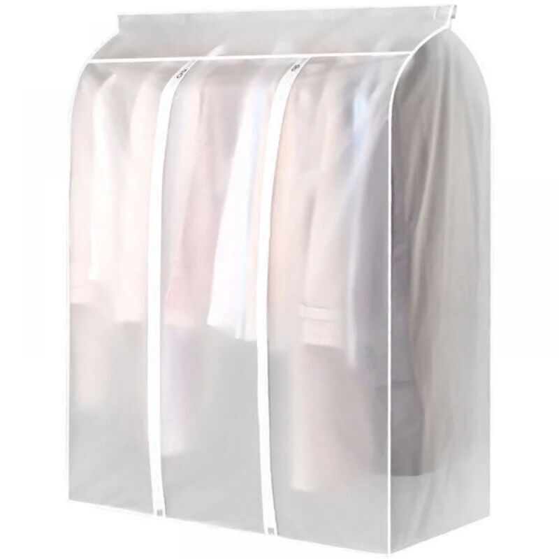 Sac à vêtements 90 x 100 x 50 cm pour suspendre des vêtements, sac de couverture translucide givré pour porte-vêtements, sac de rangement pour