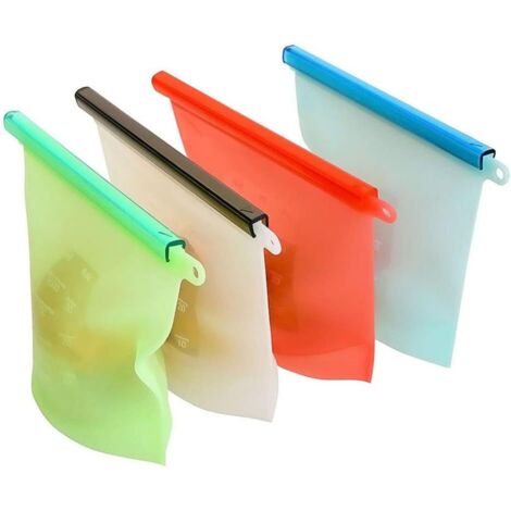 Sac alimentaire en silicone 4PCS, réutilisable