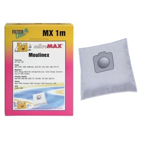SAC ASPI NON TISSE X4+1FILTRE pour aspirateur MOULINEX