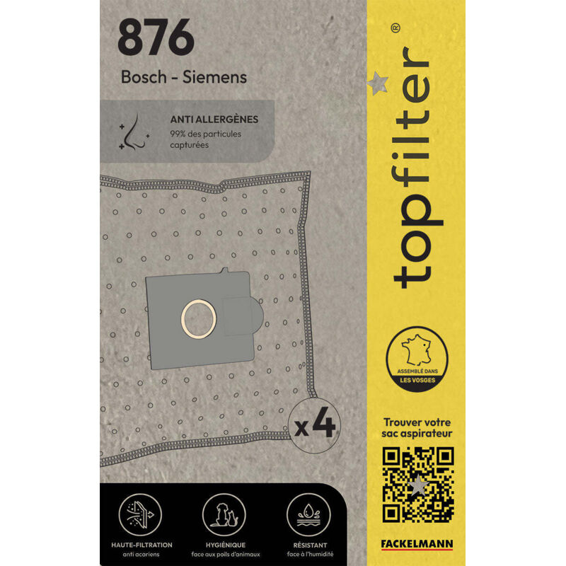 Sac aspirateur domestiques - Bosch Arriva - 876 - Vendu par 4