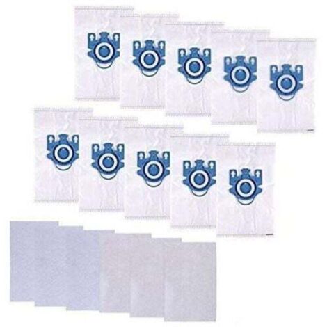 Sac Aspirateur pour Miele GN, Sac Aspirateur Miele Complete C3, Complete C2 et Classic C1, Hyclean 3D Efficiency Miele (10 Sacs + 6 Files)