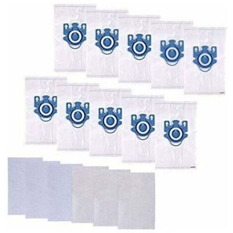 Sac Aspirateur pour Miele GN, Sac Aspirateur Miele Complete C3, Complete C2 et Classic C1, Hyclean 3D Efficiency Miele (10 Sacs + 6 Files)