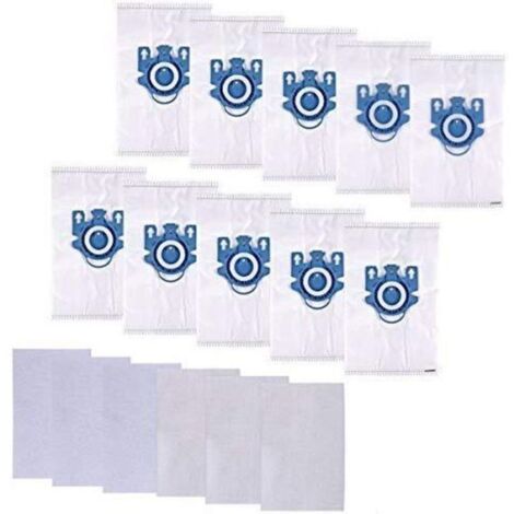 Sac Aspirateur pour Miele GN, Sac Aspirateur Miele Complete C3, Complete C2 et Classic C1, Hyclean 3D Efficiency Miele (10 Sacs + 6 Files) NPTERBL