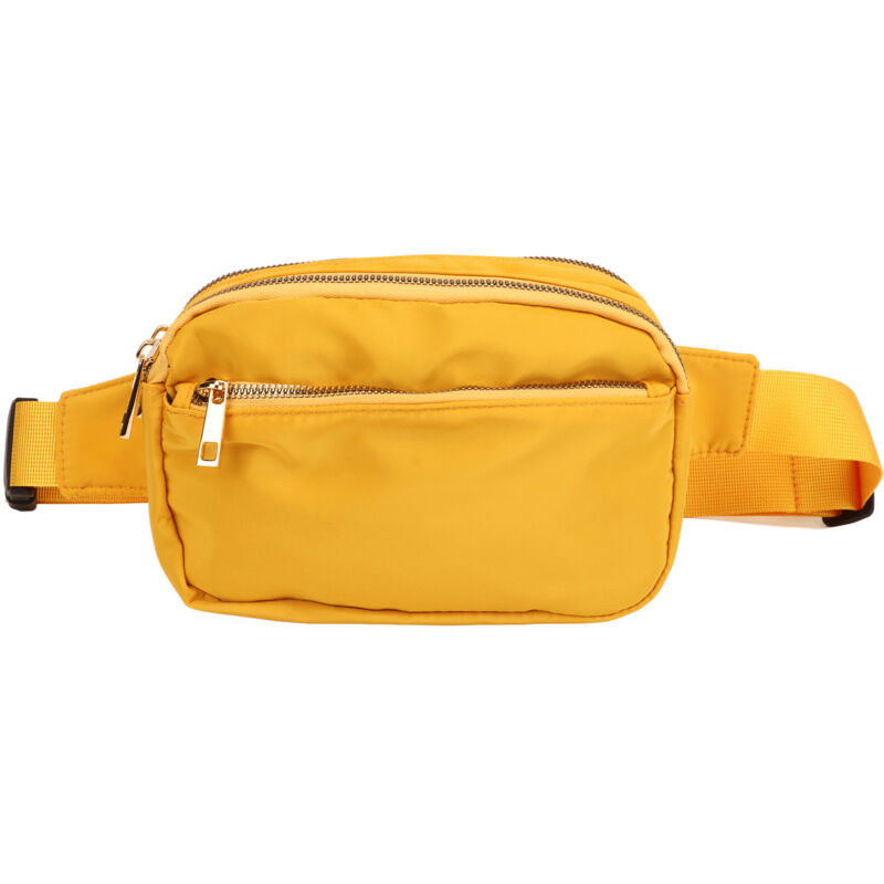 Sac banane en toile Oxford pour randonnée, voyage, course à vélo - unisexe jaune terre