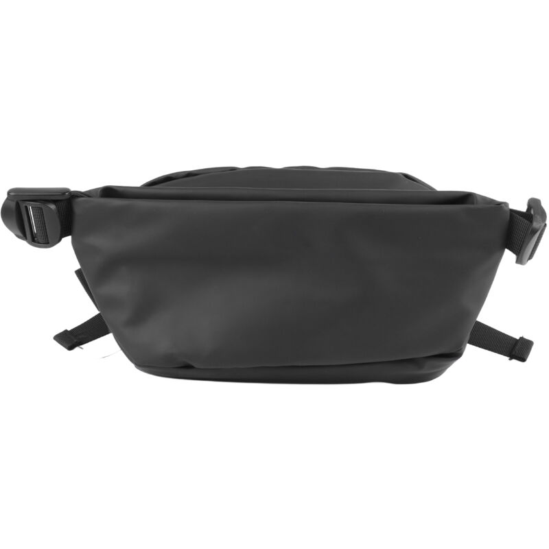 Sac banane homme en cuir PU imperméable à multiples poches pour randonnée, camping, vélo et voyage noir