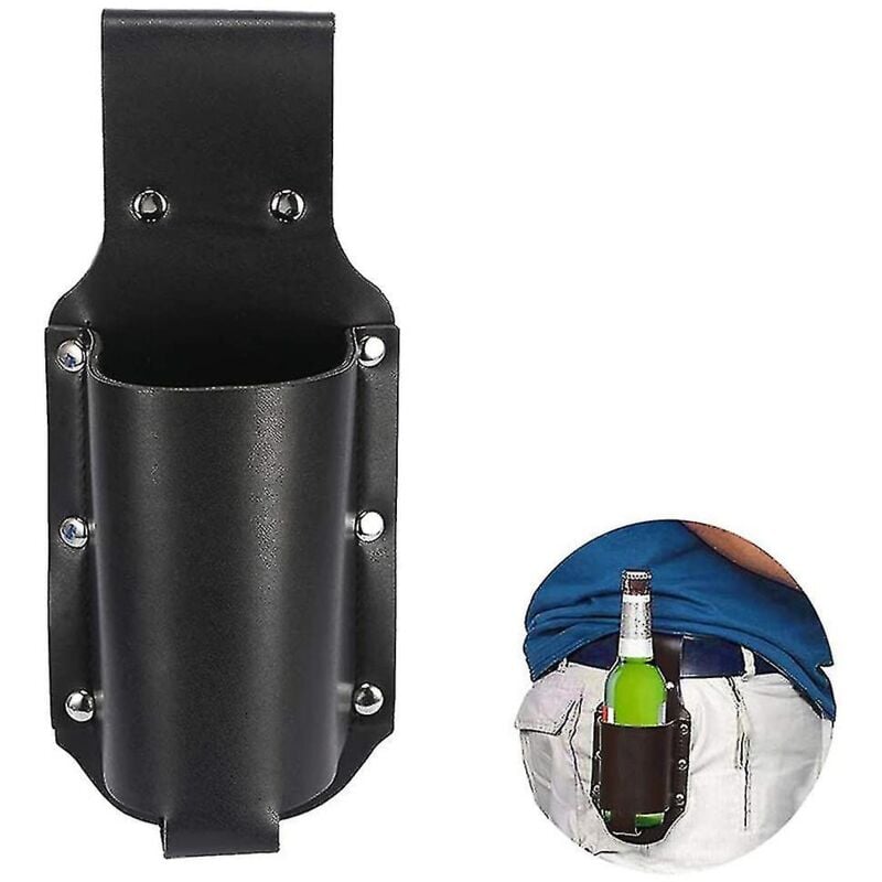 Sac banane pour bière d'alpinisme, protection pour bouteille de vin en polyuréthane, sac banane pour boissons de sport en plein air (1 pièce, noir)