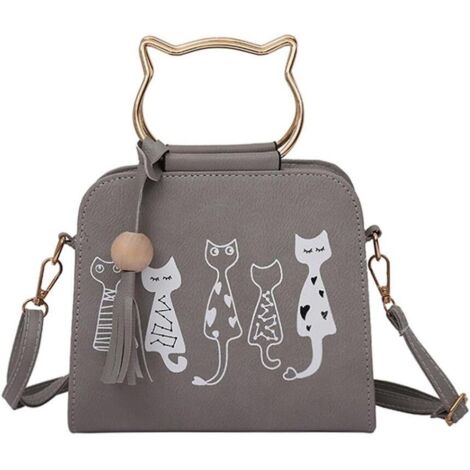 Sac bandoulière imprimé animal (gris)