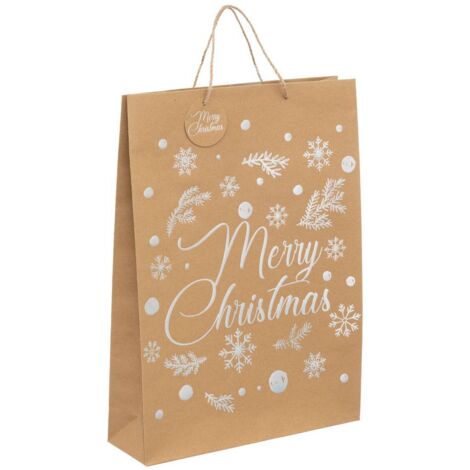Sac cadeau holographique grande taille kraft - Feeric lights & christmas