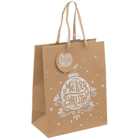 Sac cadeau holographique petite taille kraft - Atmosphera créateur d'intérieur