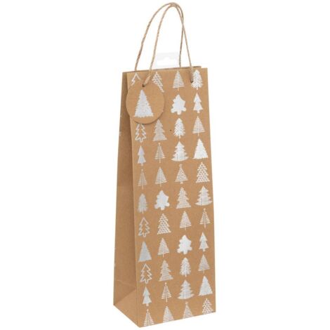 Sac cadeau holographique taille bouteille kraft - Feeric lights & christmas