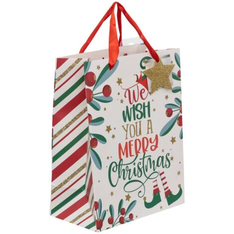 Sac cadeau imprimé petite taille Atelier des lutins - Feeric lights & christmas