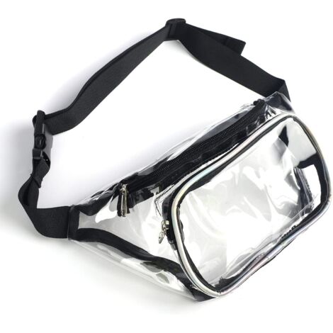 Sac ceinture de mode ajustable imperméable transparent (noir)