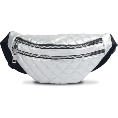 Sac ceinture en cuir avec ceinture réglable (argent)