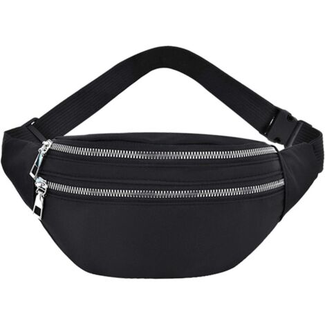 Sac ceinture Sport Oxford en tissu (noir)