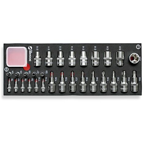 Sac combiné 29 douilles et embouts Torx 1/4, 1/2  DOGHER 503-080